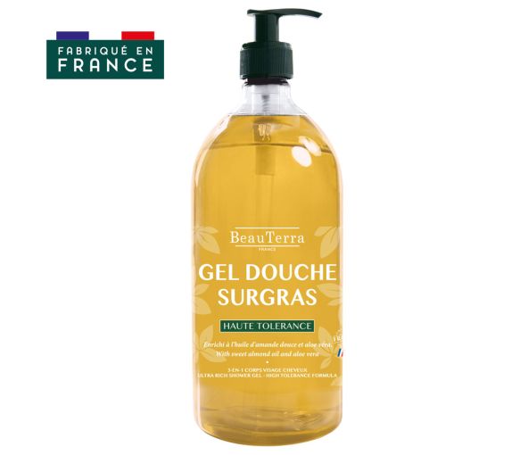 Gel douche surgras Beauterra - flacon-pompe de 1L