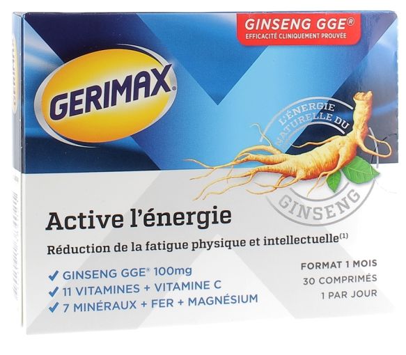 Gerimax active l'énergie - boite de 30 comprimés