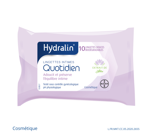 Hydralin apaisa lingettes intime - boite de 10 lingettes - image 1