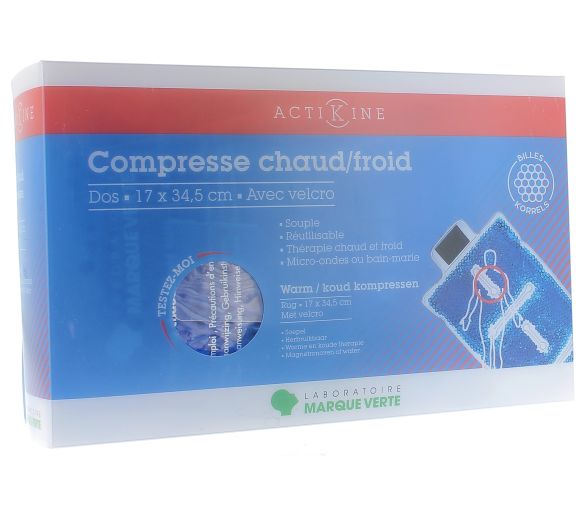Compresse chaud / froid avec velcro 19 x 36 cm Marque verte - 1 compresse