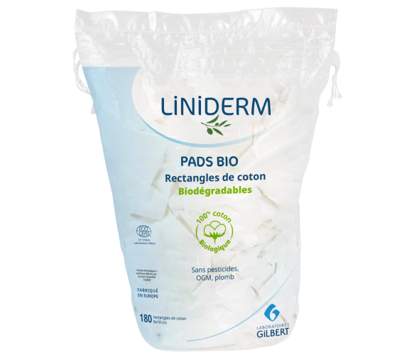 Pads Bio rectangle de coton Gilbert - 180 rectangles 8 x 10 cm