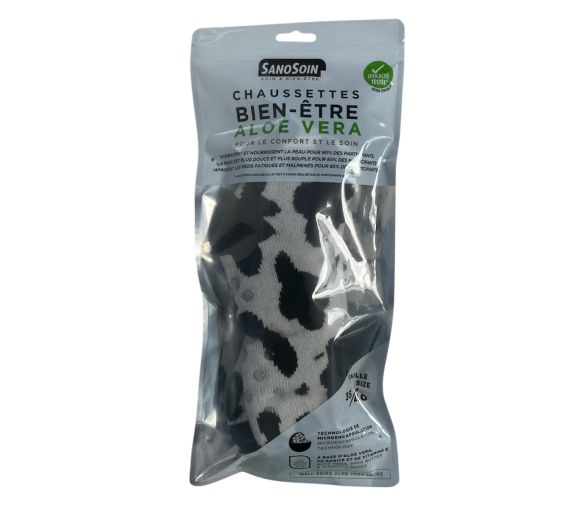 Chaussettes bien-être vache noire et blanche SanoSoin – une paire de chaussettes
