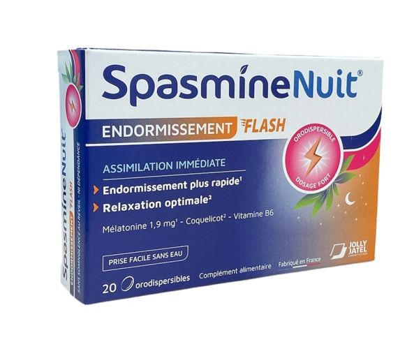 Spasmine Nuit endormissement flash Jolly-Jatel - boite de 20 comprimés - image 1