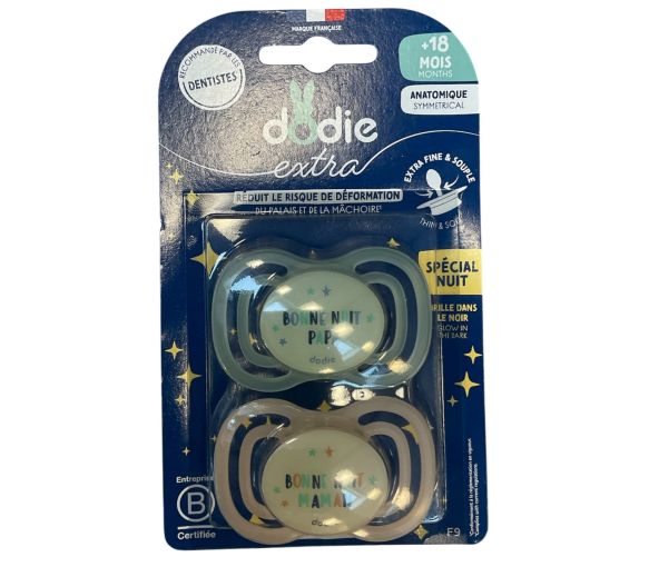 Extra sucettes anatomiques 18mois et + Dodie - lot de 2 sucettes - image 1