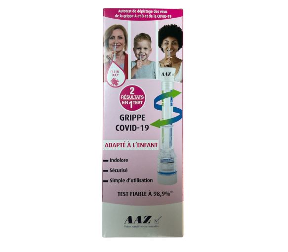 Autotest de dépistage des virus de la grippe A et B et de la Covid-19 AAZ - un test - image 1