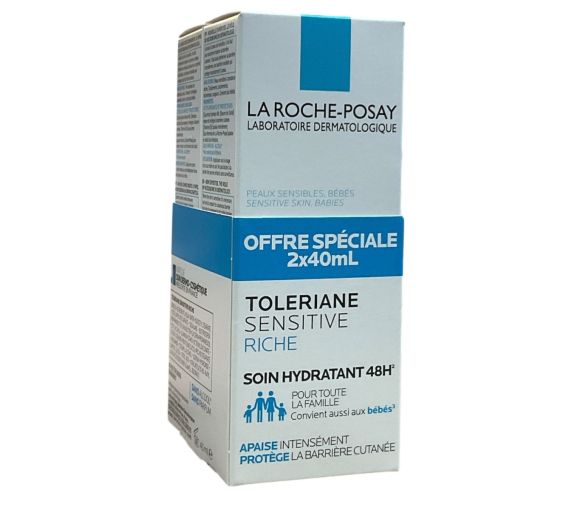 Tolériane Sensitive Riche soin hydrantant La Roche-Posay - lot de 2 tubes de 40ml - image 1