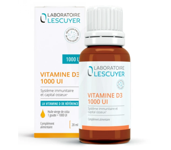 Vitamine D3 1000 UI Lescuyer - flacon de 20ml