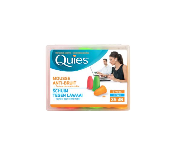 Protection auditive mousse confort Quies - boîte de 6 paires