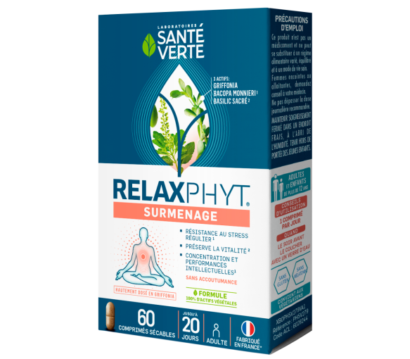 RelaxPhyt surmenage Santé Verte - boîte de 60 comprimés