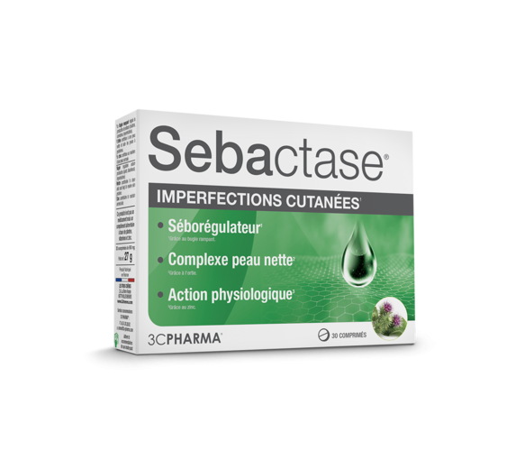Sébactase imperfections cutanées 3C Pharma - boite de 30 comprimés