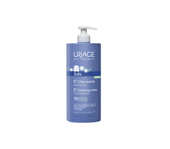 1ère crème lavante bébé Uriage - flacon pompe de 1L - image 1