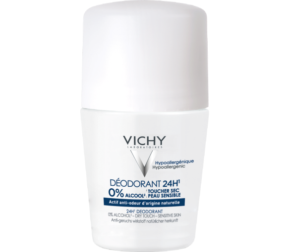 Déodorant 24h toucher sec sans sels d'aluminium Vichy - roll-on bille de 50 ml