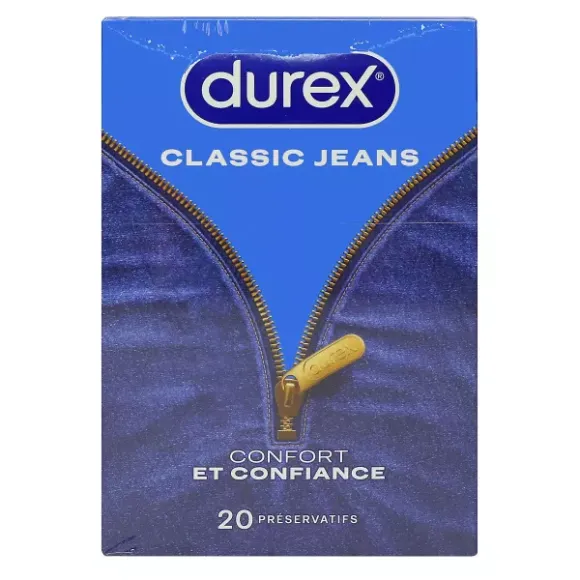Préservatifs classic jeans Durex - boîte de 20 préservatifs