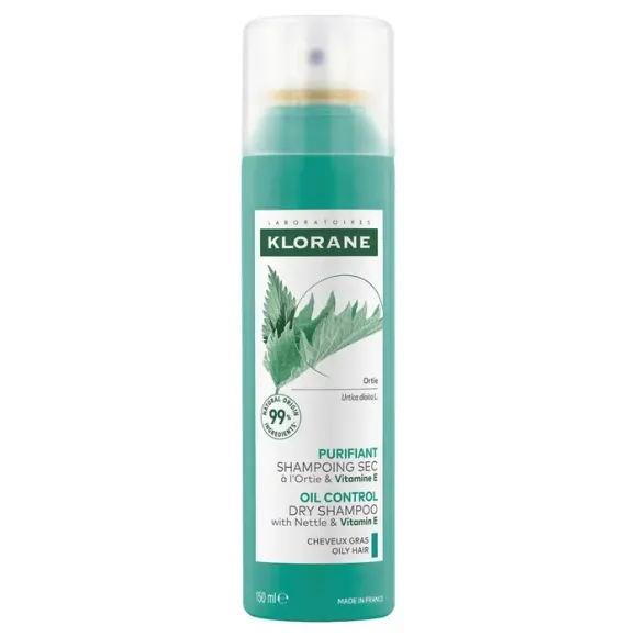 Shampooing sec à l'Ortie purifiant cheveux gras Klorane - Spray de 150ml