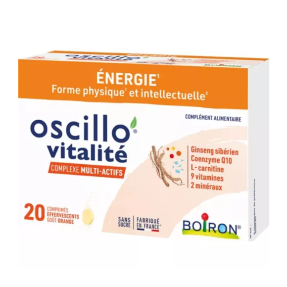 Oscillo vitalité adultes 50+ énergie Boiron - boite de 20 comprimés 