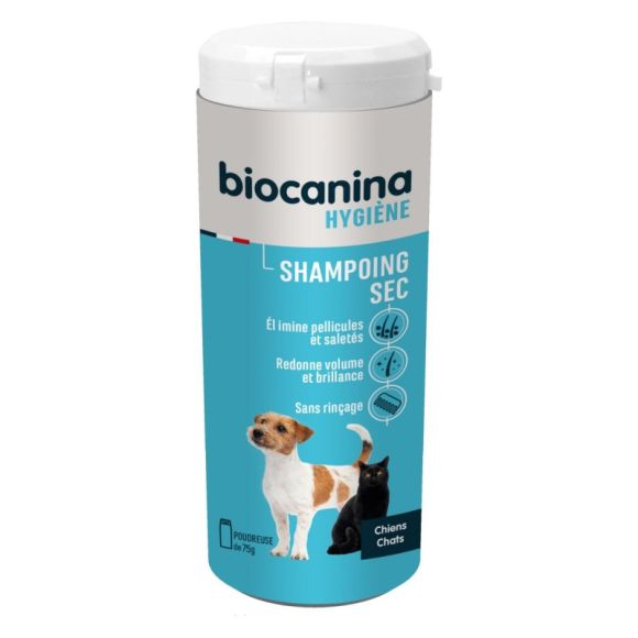 Shampooing sec Biocanina - boîte poudreuse de 75g