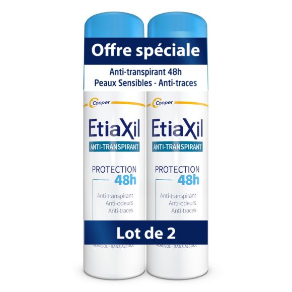 Etiaxil Déodorant anti-transpirant 48h Aérosol - 2 x 150 ml