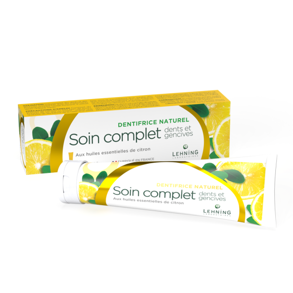 Dentifrice naturel au citron Lehning - tube de 80 g
