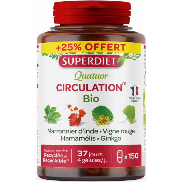 Quatuor Circulation bio Super Diet - boîte de 150 comprimés