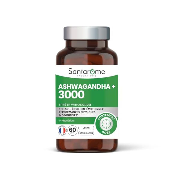 Ashwagandha+ 3000 Santarome - pot de 60 gélules