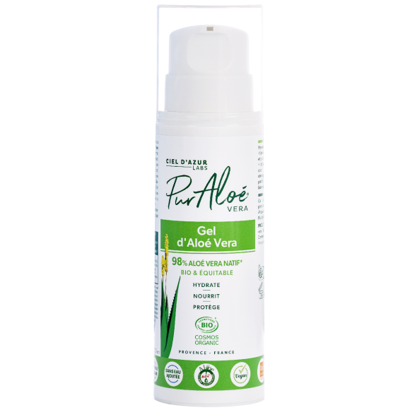Gel 98% d'aloe vera bio Pur Aloé - flacon de 250 ml