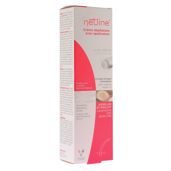 Crème dépilatoire avec applicateur Netline - tube de 100ml + 1 applicateur 