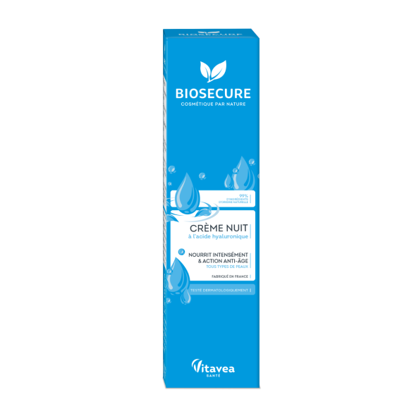 Crème de nuit à l'acide hyaluronique Bio Secure - tube de 50ml