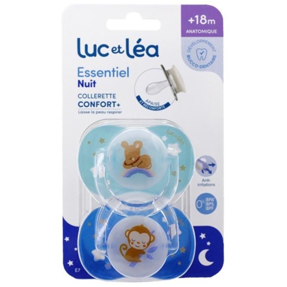Essentiel sucette nuit +18 mois Luc et Léa - lot de 2 sucettes