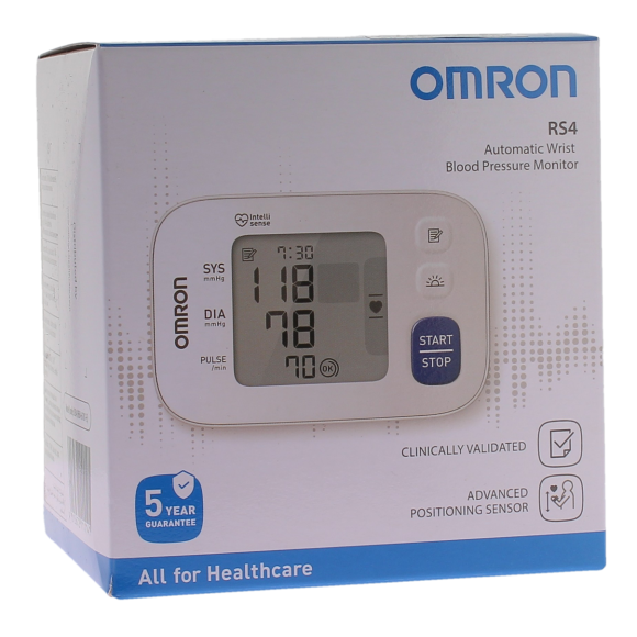 Tensiomètre électronique poignet rs4 Omron - boite d'un tensiomètre + brassard