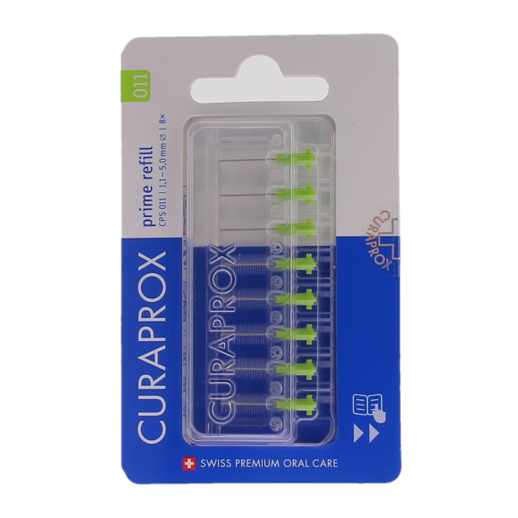 Recharge brossettes interdentaires prime refill taille 011 Curaprox - boite de 8 recharges