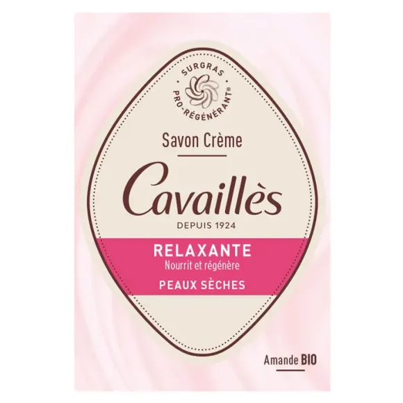 Savon crème relaxante amande bio Rogé Cavaillès - pain de 100g