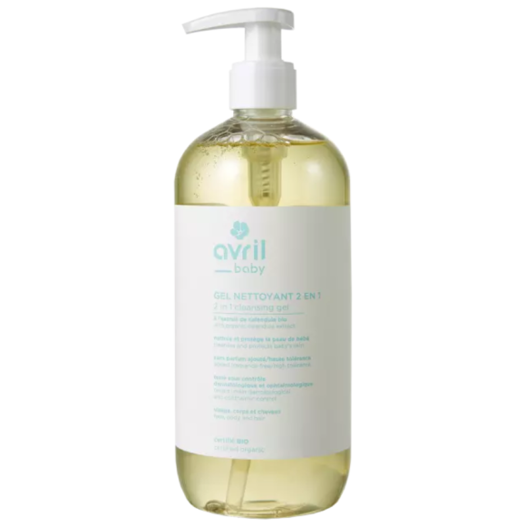 Gel nettoyant 2en1 bébé Avril - flacon-pompe de 500ml