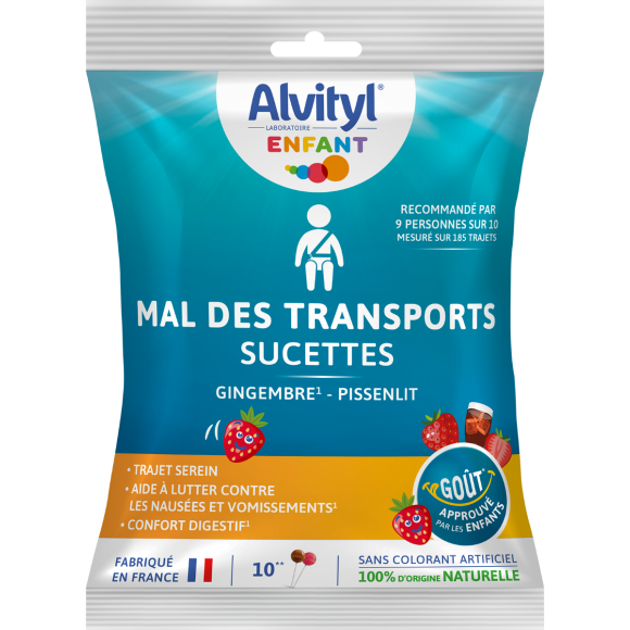 Sucettes mal des transports Alvityl - sachet de 10 sucettes