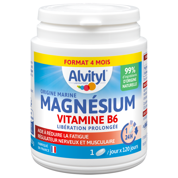 Magnésium Vitamine B6 Alvityl - pot de 120 comprimés