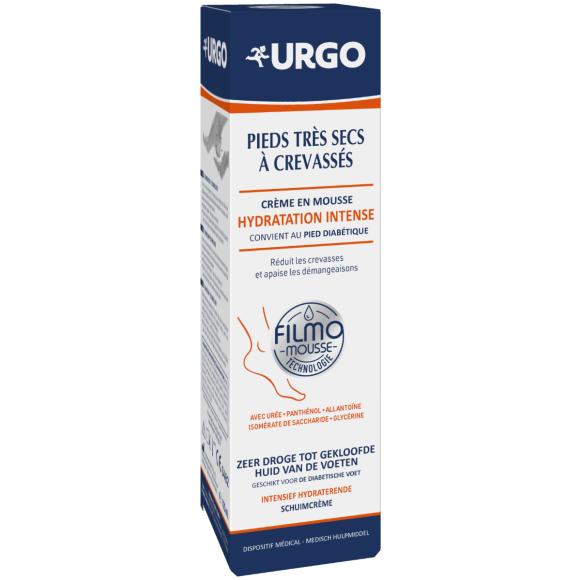 Crème mousse hydratation intense pieds très secs Urgo - flacon de 125ml