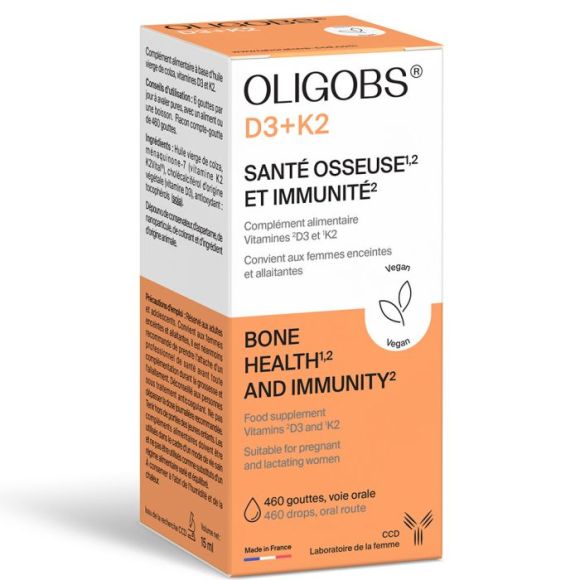 Oligobs D3+K2 Ccd - flacon compte-gouttes de 460 gouttes