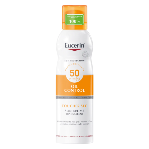 Sun oil control brume transparente SPF50 Eucerin - aérosol de 200 ml