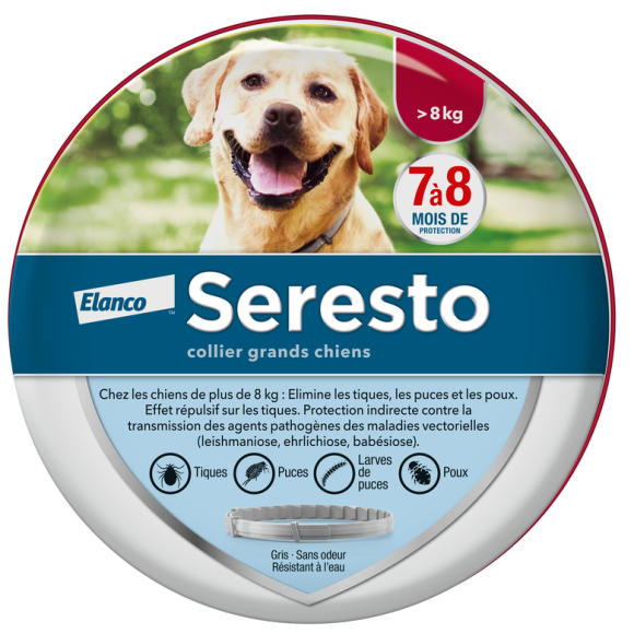 Seresto collier antiparasitaire grands chiens Elanco - 1 collier