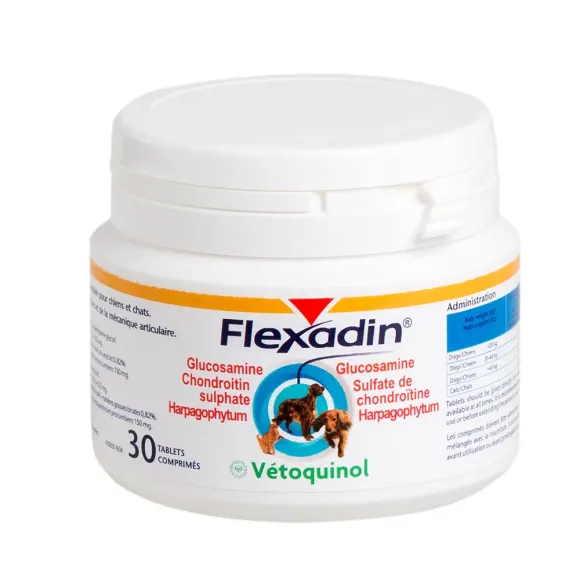Flexadin Arthrose chien et chat Vetoquinol - pot de 30 comprimés