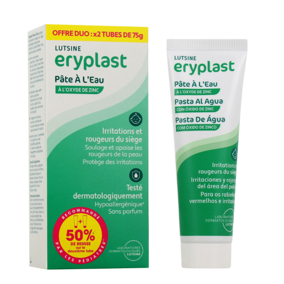 Eryplast pâte à l'eau à l'oxyde de zinc Lutsine - 2 tubes de 75g