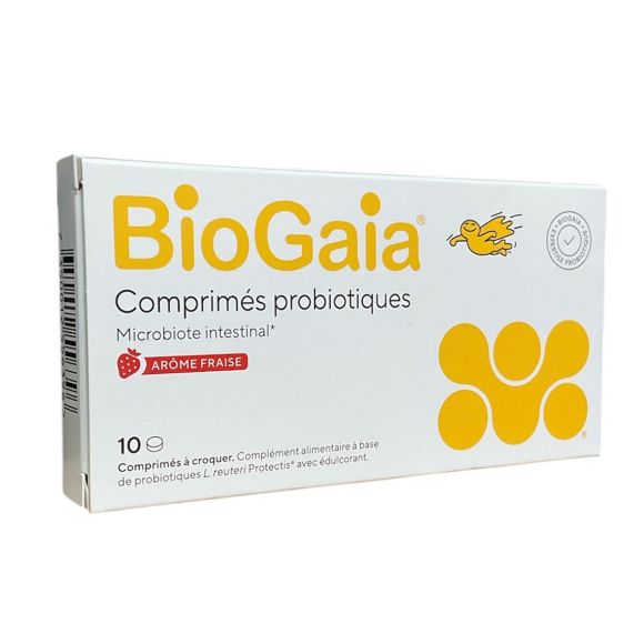 Microbiote intestinal arôme fraise BioGaia - 10 comprimés à croquer
