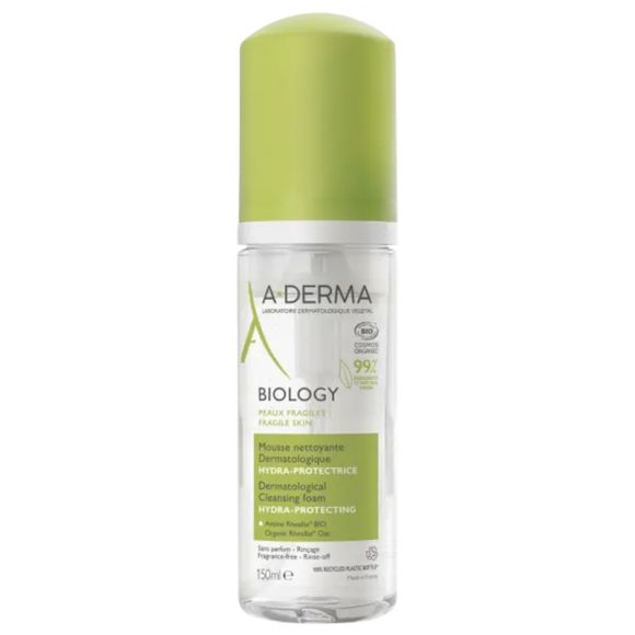 Biology Mousse nettoyante dermatologique hydra-protectrice bio A-derma - flacon de 150 ml