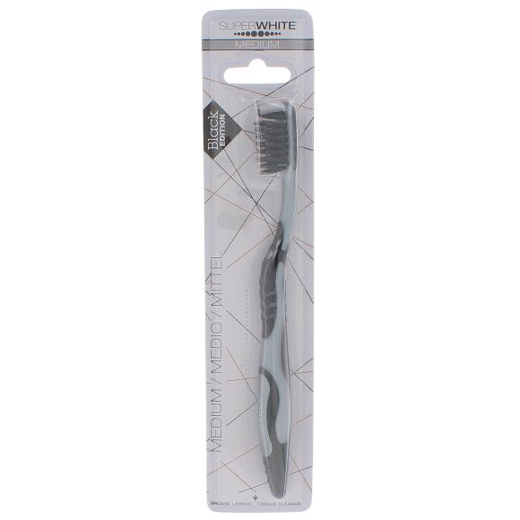 Brosse à dents médium Black Edition Superwhite - une brosse à dents