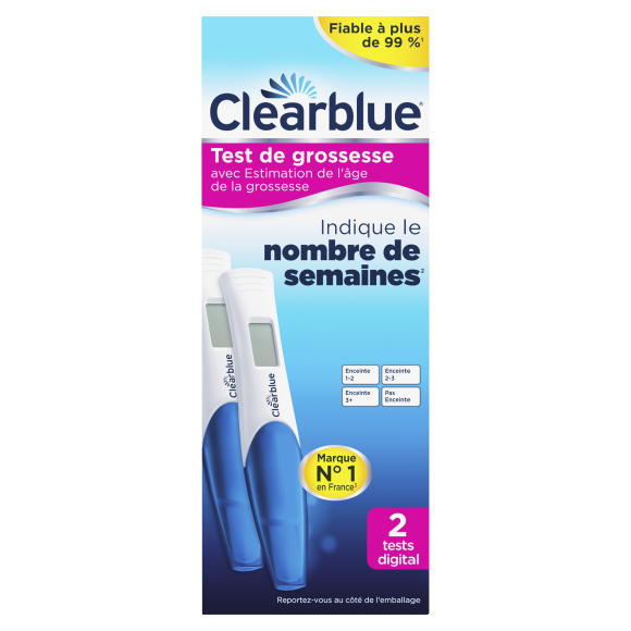 Clearblue digital test de grossesse - boite de 2 tests