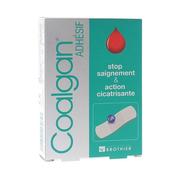 Coalgan Adhésif arrête le saignement Brothier - boîte de 12 pansements