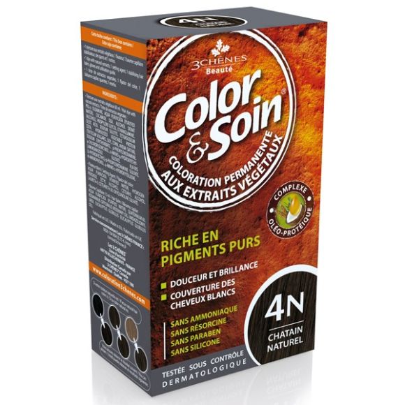 Color & soin coloration permanente chatain naturel 4N Les 3 chênes - 1 kit