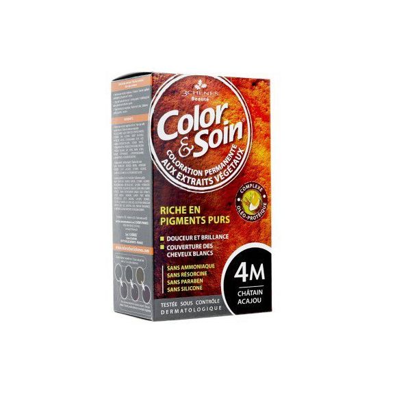 Color & soin coloration permanente châtain acajou 4M Les 3 chênes - 1 kit