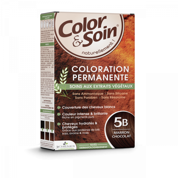 Color & soin coloration permanente Marron chocolat 5B Les 3 chênes - 1 kit