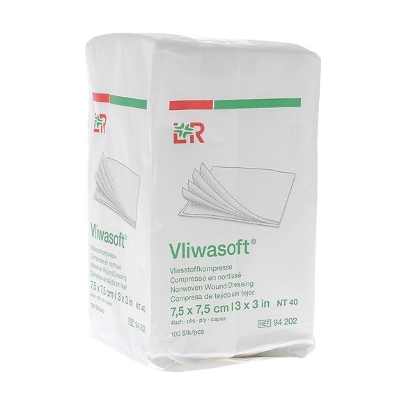 Compresse non tissée 7,5x7,5cm Vliwasoft Velpeau Lohmann & Rausher - boite de 100 compresses