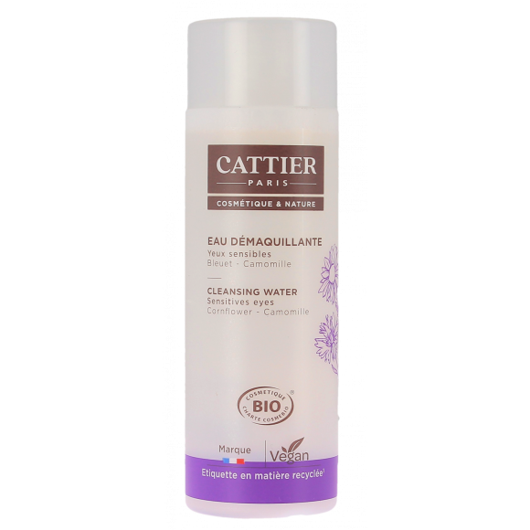 Eau démaquillante yeux sensibles bio Cattier - flacon de 150 ml
